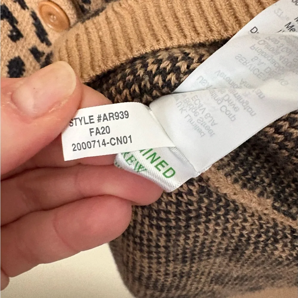 J. Crew Leopard Print Cardigan in Tan and Black